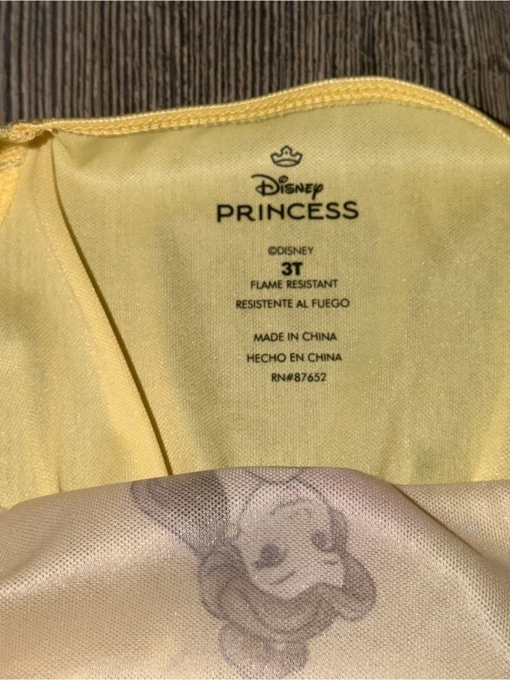 Disney Princess Belle Pajama Nightgown Size 3T Beauty & The Beast Yellow Gold - Picture 2 of 6